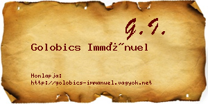 Golobics Immánuel névjegykártya